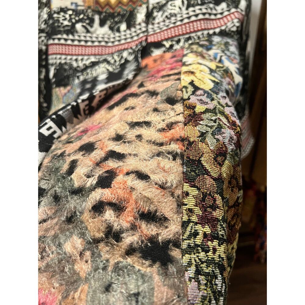 Anthropologie Dor Dor Couture Tapestry Coat Patchwork Art Wear Tribal Boho M - Picture 7 of 11